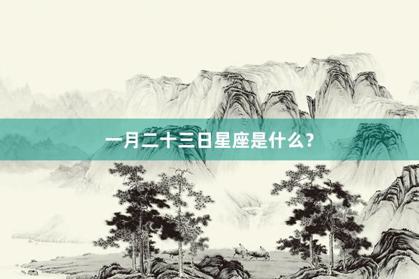 一月二十三日星座是什么？